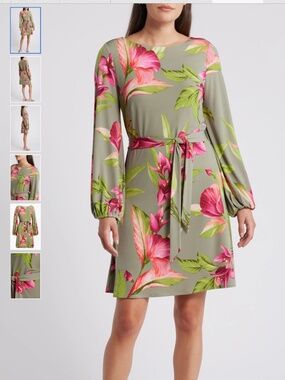 Tommy Bahama Lavish Blooms Long Sleeve Minidress